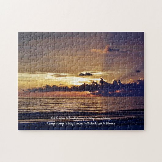 Serenity Prayer - Beach Sunset Jigzaag Puzzle Legpuzzel (Horizontaal)