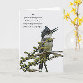 Serenity Prayer Belted Kingfisher Bird Blank Kaart (Gele Bloem)