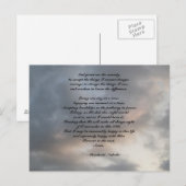 Serenity Prayer bewolkte lucht briefkaart (Voorkant / Achterkant)