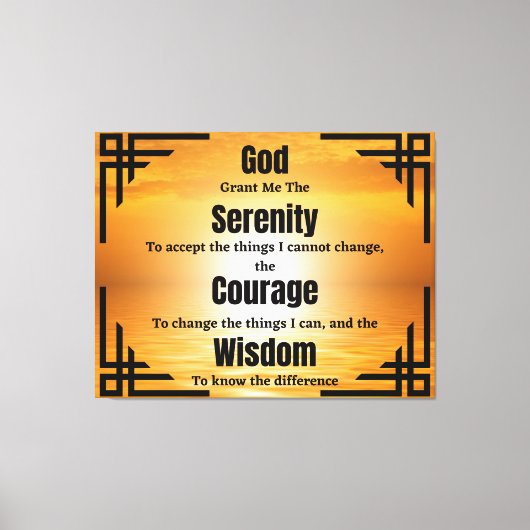 Serenity Prayer Biblical Poem Canvas Art (Voorkant)