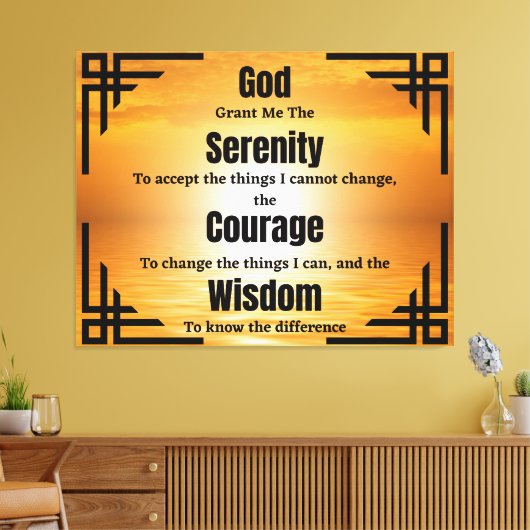 Serenity Prayer Biblical Poem Canvas Art (Insitu (Woonkamer))