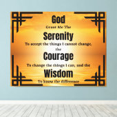 Serenity Prayer Biblical Poem Canvas Art (Insitu (Houten vloer))