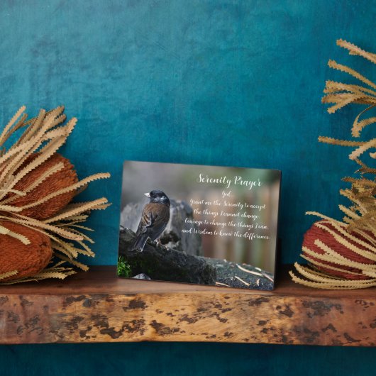 Serenity Prayer Bird op Branch Photo Fotoplaat (Zijkant)