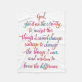 Serenity Prayer Blanket Fleece Deken (Voorkant)