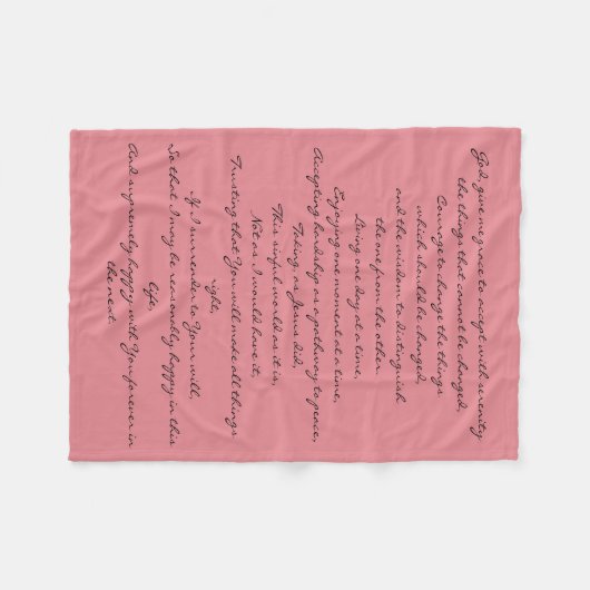 Serenity Prayer Blanket Fleece Deken (Voorkant (Horizontaal))