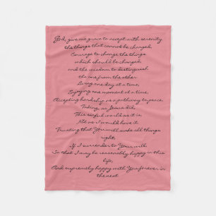 Serenity Prayer Blanket Fleece Deken