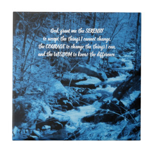 Serenity Prayer Blue Flowing Brook Inspirational  Tegeltje