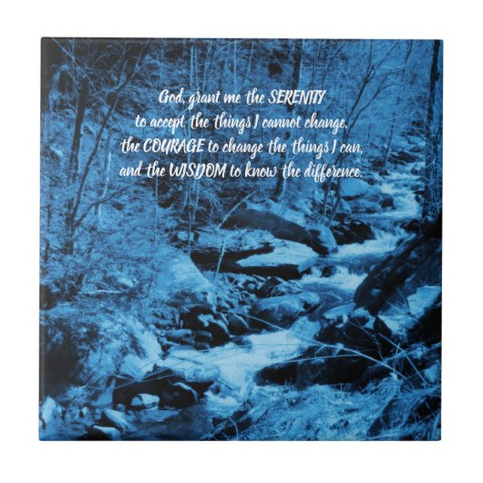 Serenity Prayer Blue Flowing Brook Inspirational  Tegeltje (Voorkant)