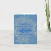 Serenity Prayer Blue Heart Inspirerend Note Kaart (Voorkant)
