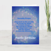 Serenity Prayer Blue Hearts Birthday Kaart (Voorkant)