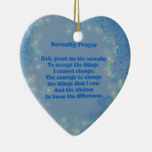 Serenity Prayer Blue Hearts Inspirerend Keramisch Ornament (Rechts)