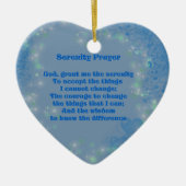 Serenity Prayer Blue Hearts Inspirerend Keramisch Ornament (Voorkant)