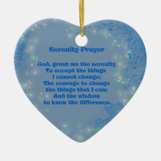 Serenity Prayer Blue Hearts Inspirerend Keramisch Ornament (Voorkant)
