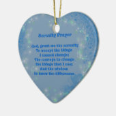 Serenity Prayer Blue Hearts Inspirerend Keramisch Ornament (Links)