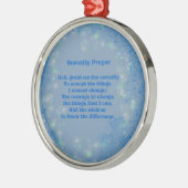 Serenity Prayer Blue Hearts Inspirerend Metalen Ornament (Links)