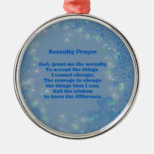 Serenity Prayer Blue Hearts Inspirerend Ornament