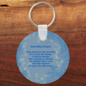Serenity Prayer Blue Hearts Inspirerend Sleutelhan Sleutelhanger (Voorkant)