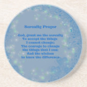 Serenity Prayer Blue Hearts Inspirerend Zandsteen Onderzetter (Voorkant)