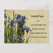 Serenity Prayer Blue Irise Floral Briefkaart (Voorkant)