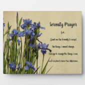 Serenity Prayer Blue Irise Floral Fotoplaat (Voorkant)