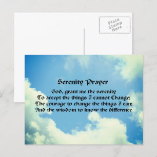 Serenity Prayer Blue Sky Inspirerend Briefkaart
