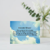 Serenity Prayer Blue Sky Inspirerend Briefkaart (Staand voorkant)