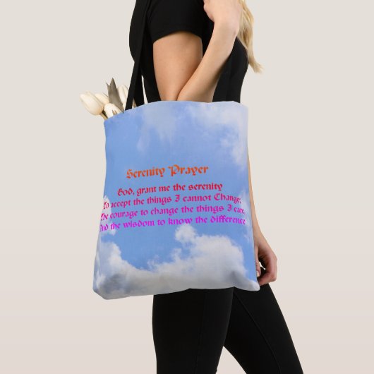 Serenity Prayer Blue Sky Inspirerend Canvas tas (Dichtbij)