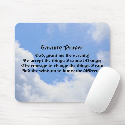 Serenity Prayer Blue Sky Inspirerend Mousepad Muismat (Met muis)