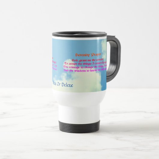 Serenity Prayer Blue Sky Inspirerend Reisbeker (Voorkant rechts)