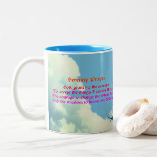 Serenity Prayer Blue Sky Inspirerend Tweekleurige Koffiemok