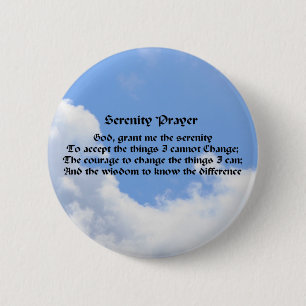 Serenity Prayer Blue Sky Ronde Button 5,7 Cm
