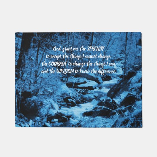 Serenity Prayer Blue stromend Brook Inspirerend Deurmat (Voorkant)