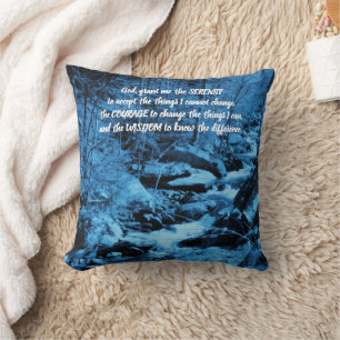 Serenity Prayer Blue stromend Brook Inspirerend Kussen