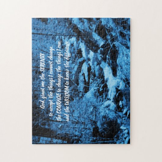 Serenity Prayer Blue stromend Brook Inspirerend Legpuzzel (Verticaal)