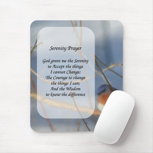 Serenity Prayer Bluebird Inspirerend Muismat (Met muis)
