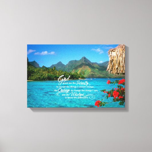 Serenity Prayer & Bora Bora Canvas Afdruk (Voorkant)