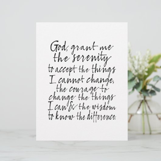 Serenity Prayer - Bounce Calligraphy Script Modern (Staand voorkant)