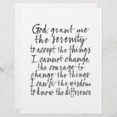 Serenity Prayer - Bounce Calligraphy Script Modern (Voorkant / Achterkant)