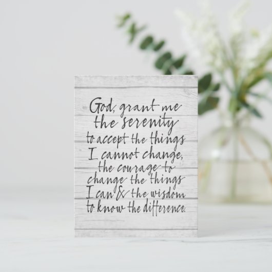 Serenity Prayer - Bounce Calligraphy Script Modern Briefkaart (Staand voorkant)