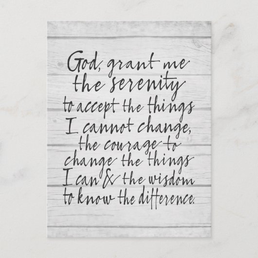 Serenity Prayer - Bounce Calligraphy Script Modern Briefkaart (Voorkant)