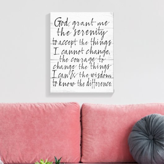 Serenity Prayer - Bounce Calligraphy Script Modern Canvas Afdruk (Insitu (Woonkamer))