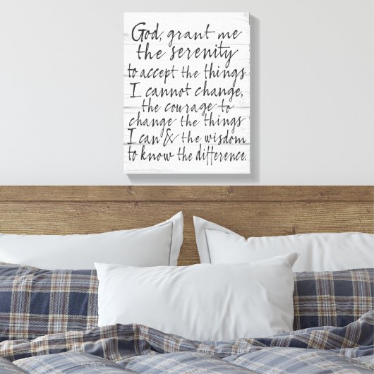 Serenity Prayer - Bounce Calligraphy Script Modern Canvas Afdruk (Insitu (Slaapkamer))