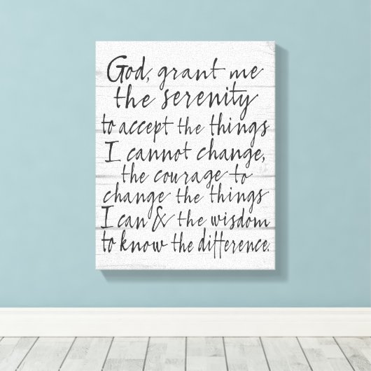 Serenity Prayer - Bounce Calligraphy Script Modern Canvas Afdruk (Insitu (Houten vloer))