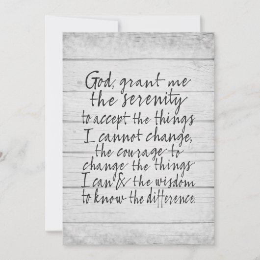 Serenity Prayer - Bounce Calligraphy Script Modern Feestdagenkaart (Voorkant)