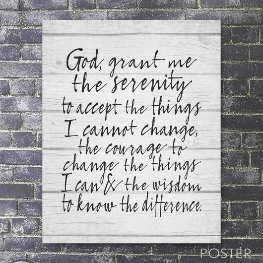 Serenity Prayer - Bounce Calligraphy Script Modern Feestdagenkaart