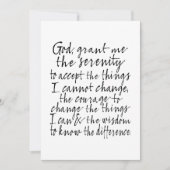 Serenity Prayer - Bounce Calligraphy Script Modern Feestdagenkaart (Voorkant)