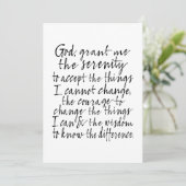 Serenity Prayer - Bounce Calligraphy Script Modern Feestdagenkaart (Staand voorkant)