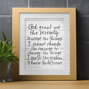 Serenity Prayer - Bounce Calligraphy Script Modern Foto Afdruk