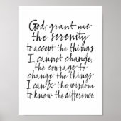 Serenity Prayer - Bounce Calligraphy Script Modern Poster (Voorkant)