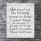Serenity Prayer - Bounce Calligraphy Script Modern Poster